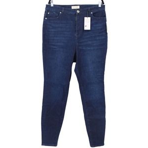 New Eloquii Goldie High Rise Dark Wash Skinny Jeans Stretch Lycra 1107744 18L